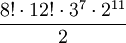 {8! \cdot 12! \cdot 3^7 \cdot 2^{11}} \over 2